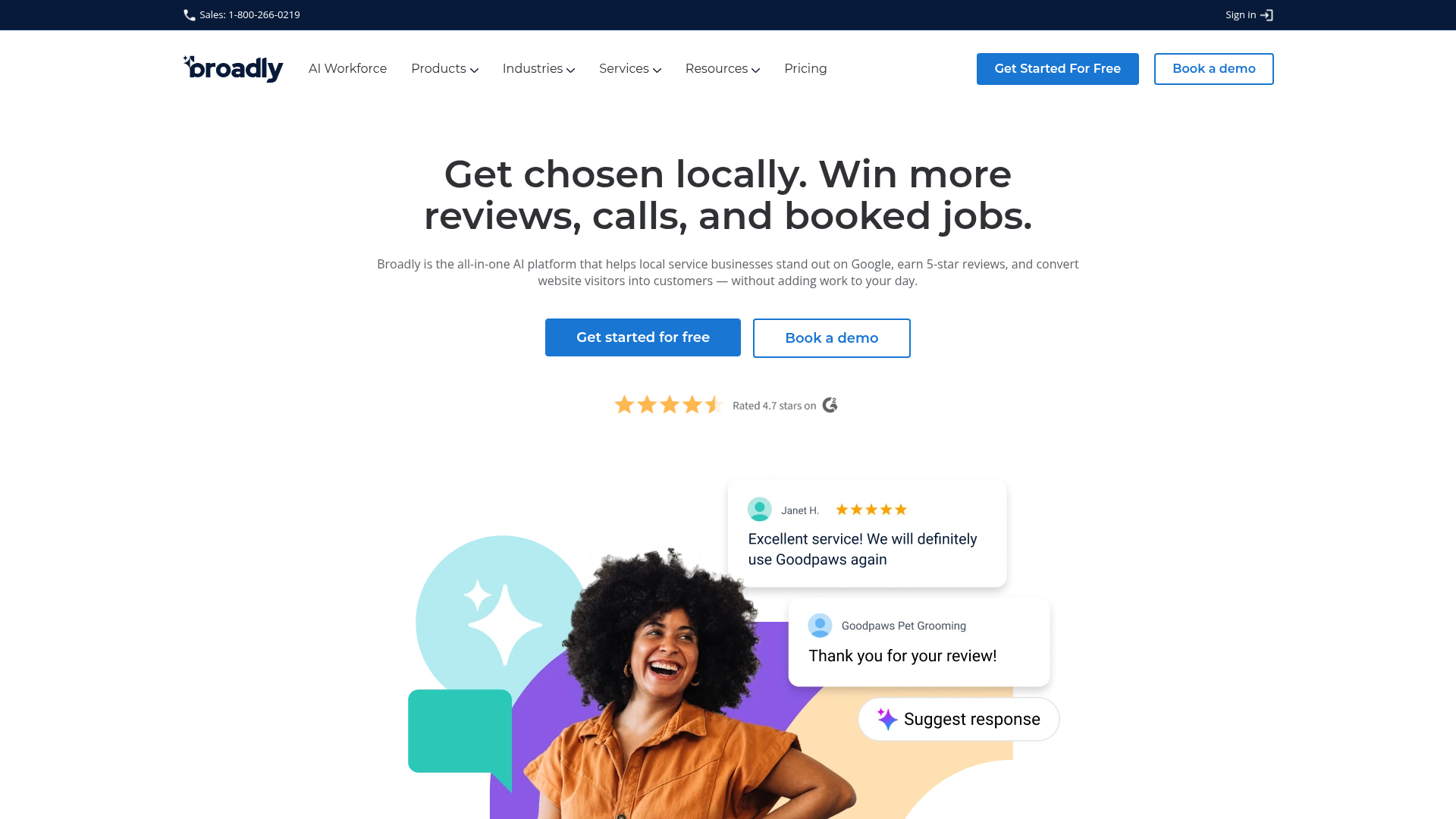 Broadly homepage screenshot
