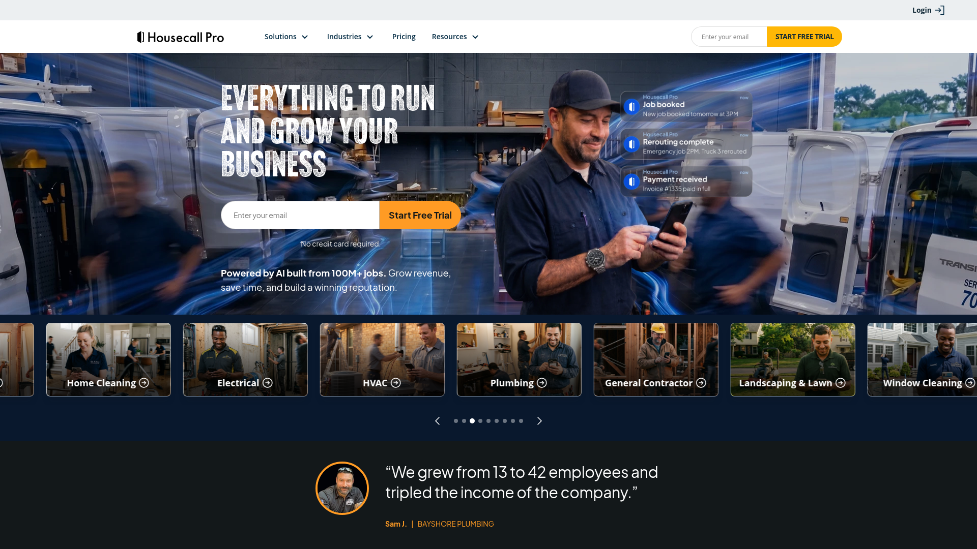 Housecall Pro homepage screenshot