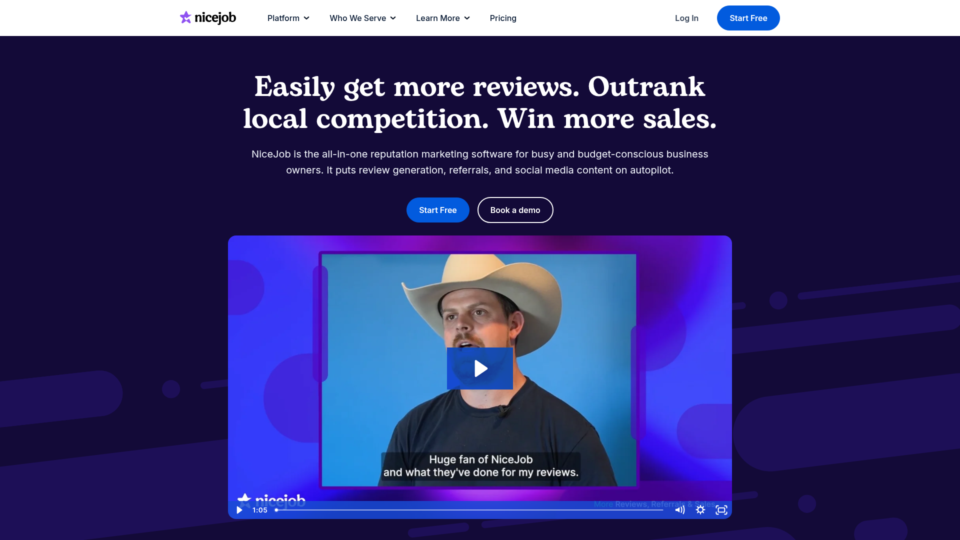 NiceJob homepage screenshot