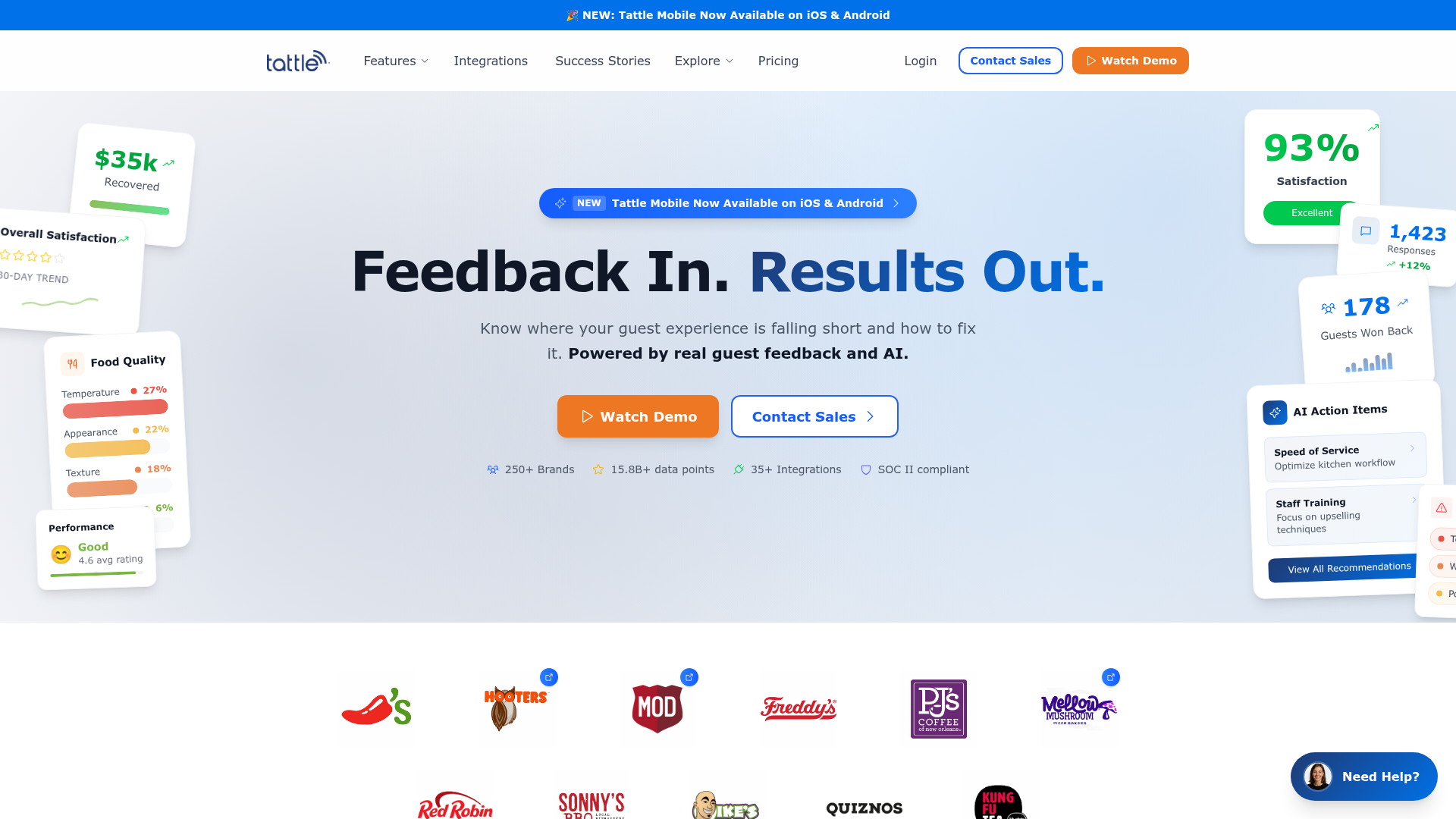 Tattle homepage screenshot