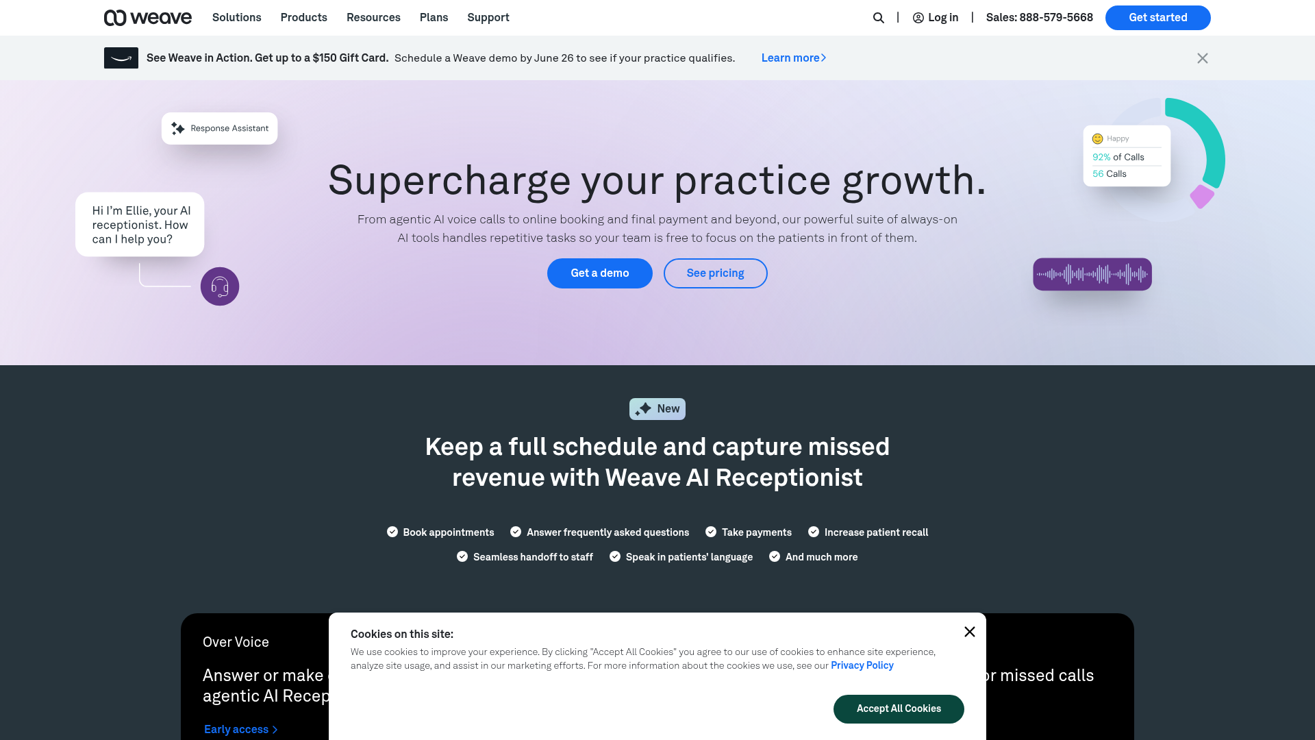 Weave homepage screenshot