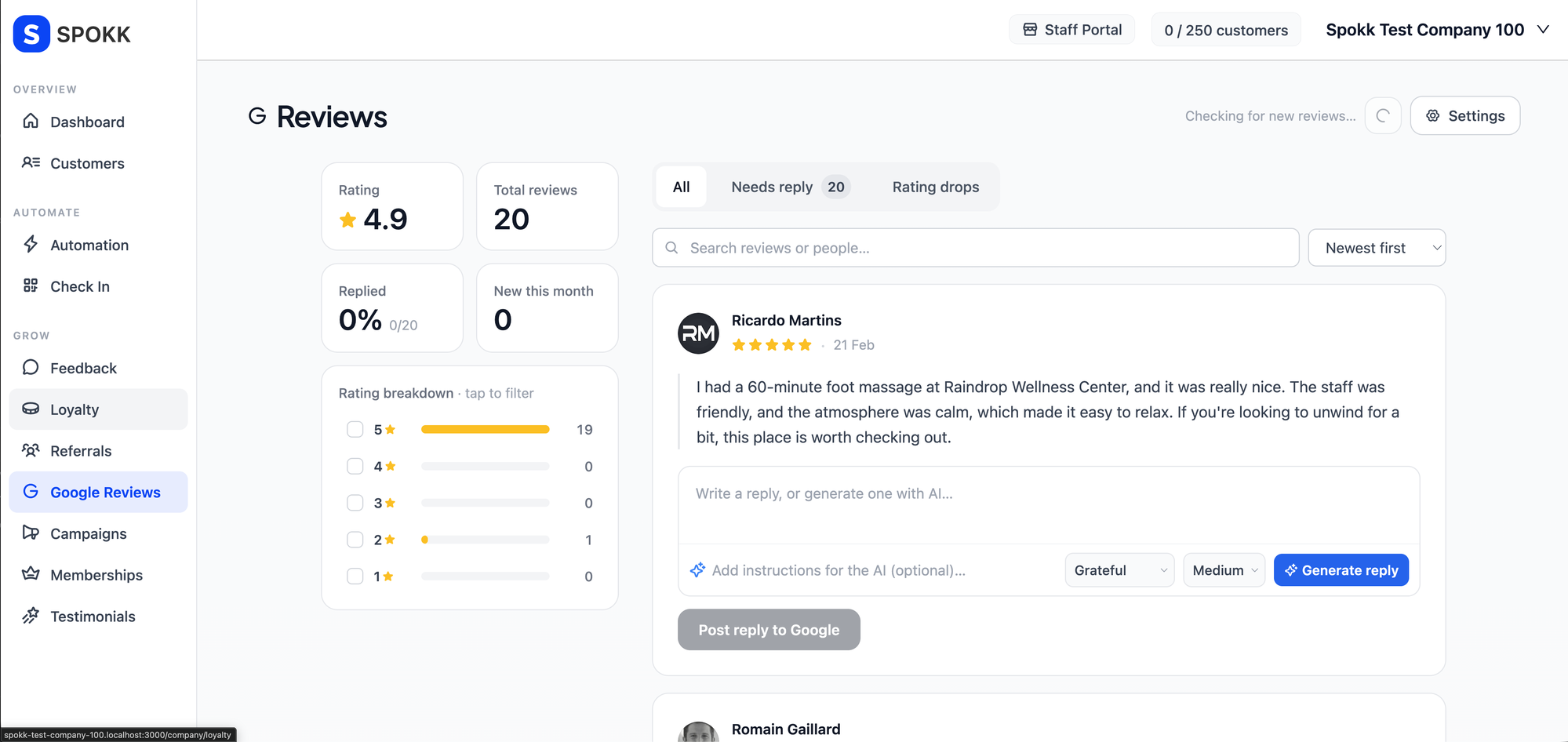 Spokk homepage screenshot