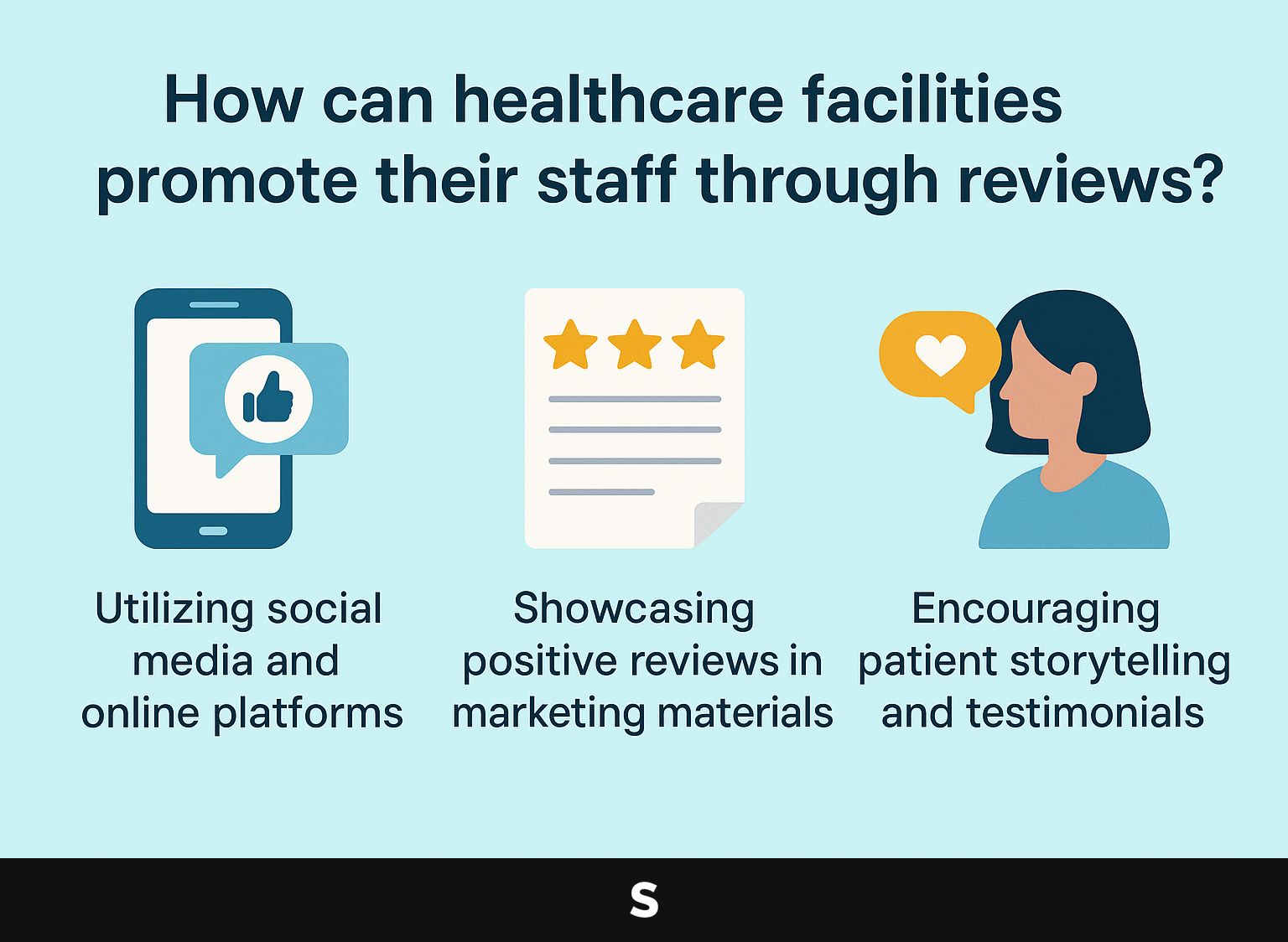 How can healthcare facilities promote their staff through reviews?